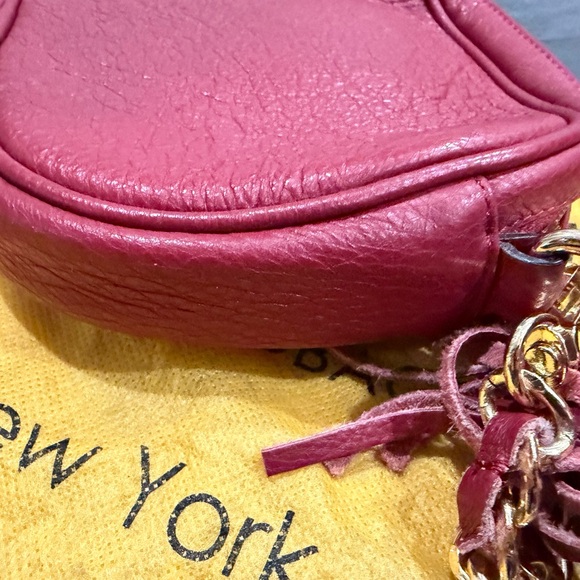 EUC: Valentino By Mario Valentino Nina Red Crossbody Bag with Gold Chain - Picture 6 of 10